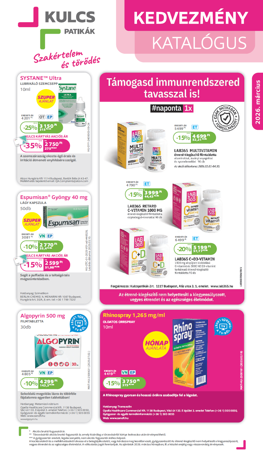 Kedvezmény katalógus - KulcsPatikák